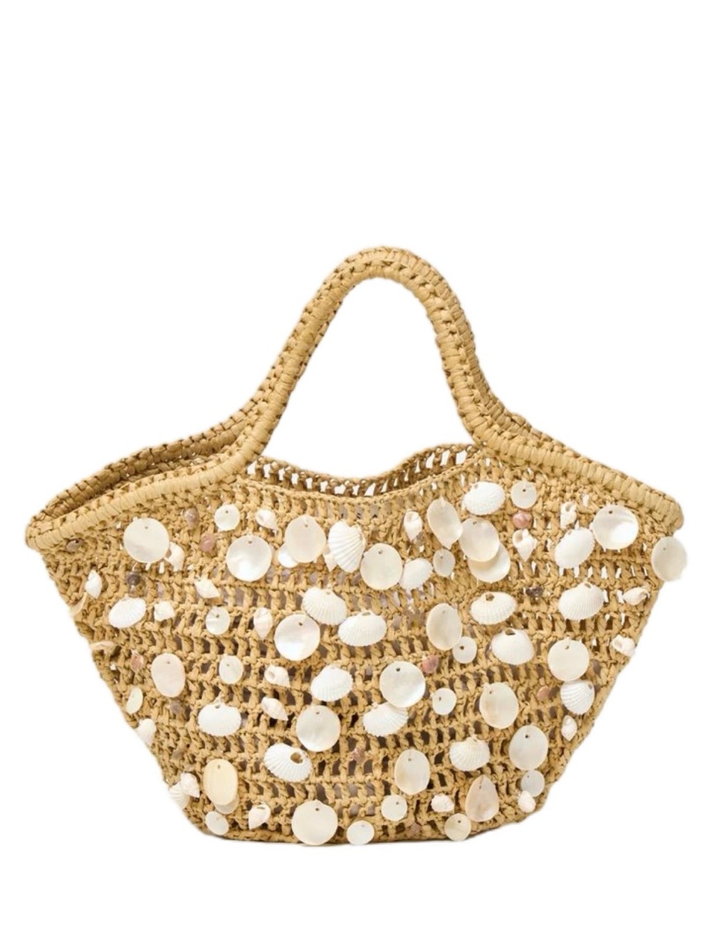 L*Space Seashell Embellished Straw Tote Bag (worn once)